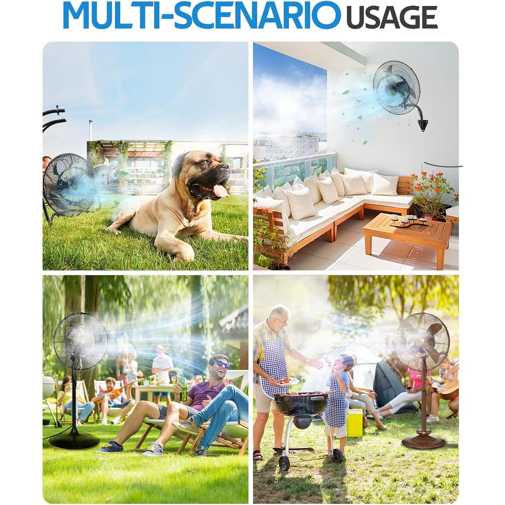 Homenote Misting Fan Kit For Outside Cooling, 16.4Ft Misting Line | 5 Brass Nozzles, 3/4" Brass Adapter, Outdoor Mister System For Patio, Backyard & Poolside Relaxation