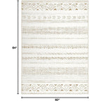 cotiled 5x7 Area Rug Living Room: Washable Boho Rugs with Non Slip Backing Large Soft Indoor Stain Resistant Carpet for Bedroom Farmhouse Dining Room Lightweight Home Decor L Brown/Cream