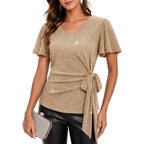 Dresstells Women Sparkly Tunic Top Sequin Formal Party Blouses Shirt 2026