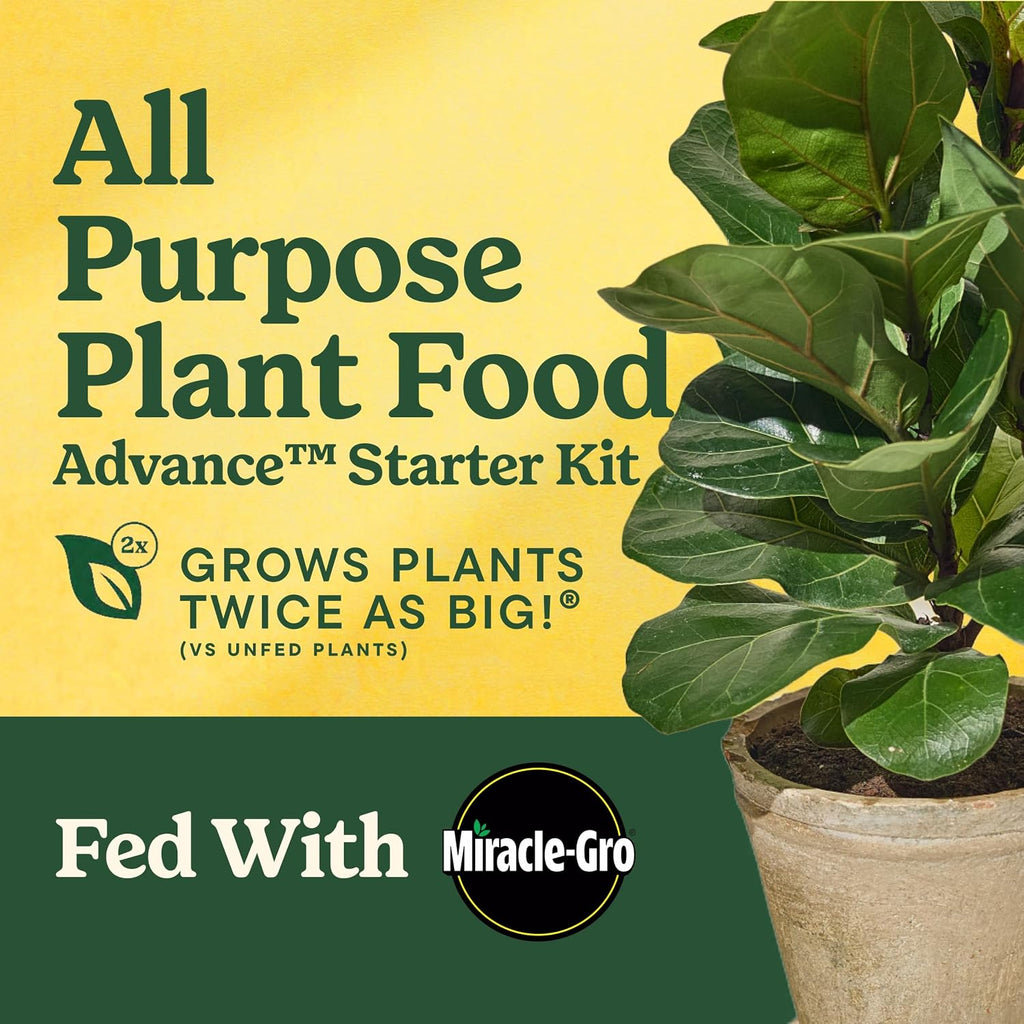 Miracle-Gro Liquafeed All Purpose Plant Food Advance Starter Kit | For Flowers, Vegetables, Trees And Shrubs. Includes One 16 Oz. Plant Food And One Feeder