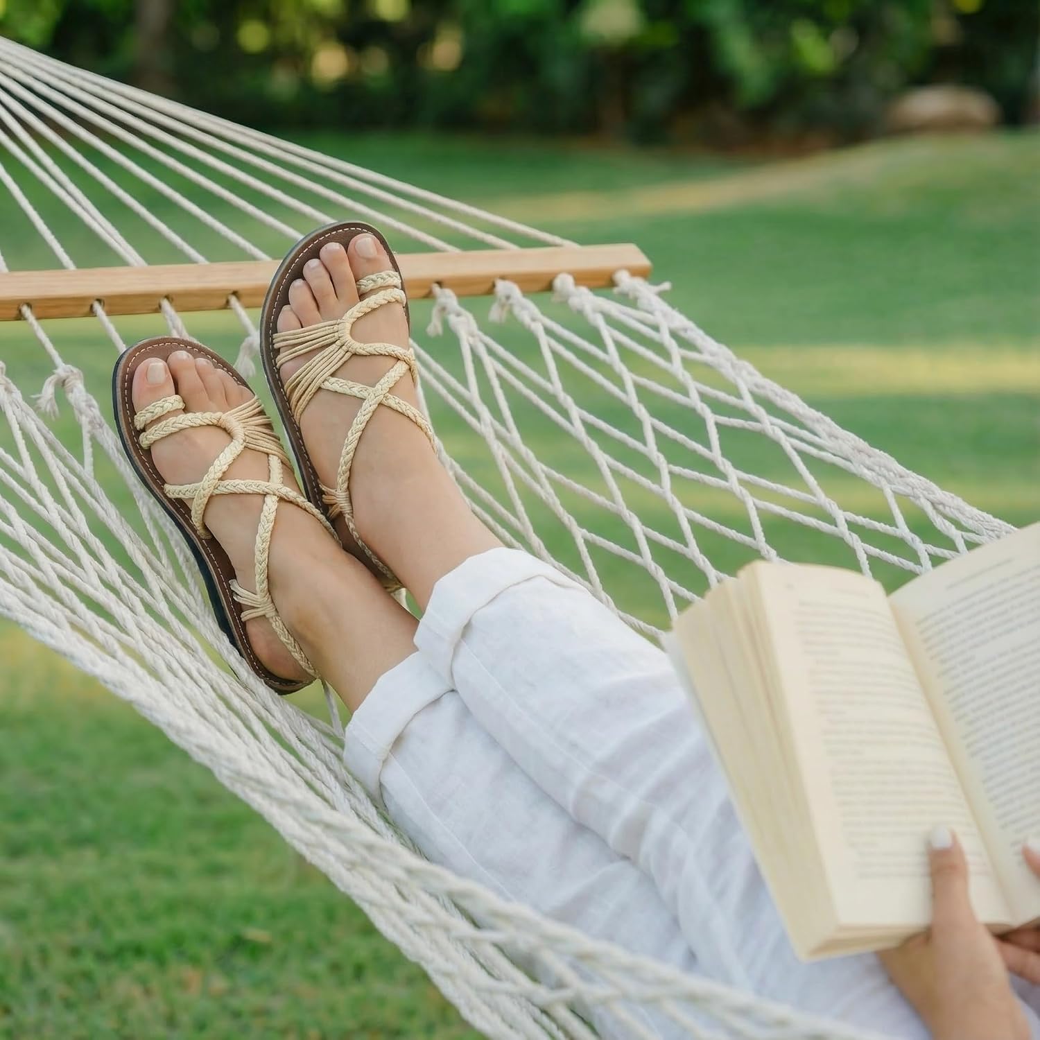 Plaka Flat Sandals For Women Palm Leaf