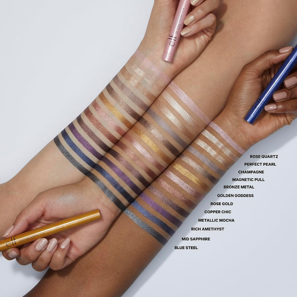 E.L.F. No Budge Shadow Stick, Long-Lasting Cream Eyeshadow Stick For High-Pigment, Metallic Color, Vegan & Cruelty-Free, Perfect Pearl