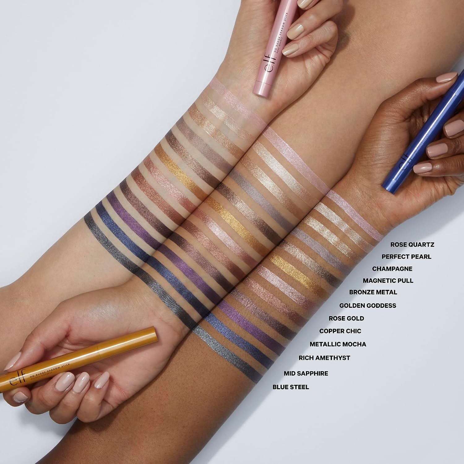 E.L.F. No Budge Shadow Stick, Long-Lasting Cream Eyeshadow Stick For High-Pigment, Metallic Color, Vegan & Cruelty-Free, Perfect Pearl