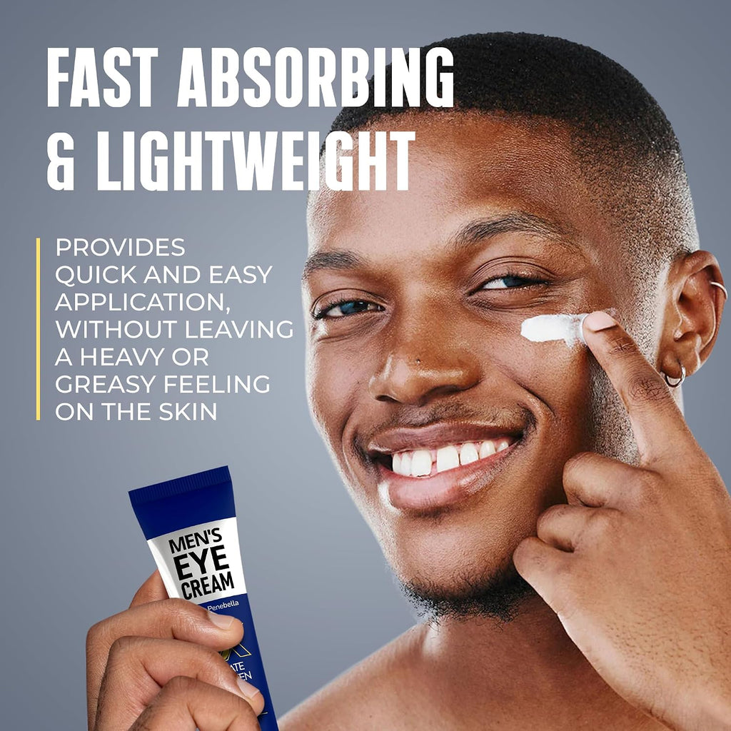 Mens Eye Cream - Eye Bags Treatment For Men & Wrinkle Reduction | Collagen, Vitamin B3, Peptides, 5% Caffeine – Mens Under Eye Cream Bag Remover – Puffy Eyes Treatment For Men