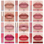 12Pcs Velvet Matte Liquid Lipstick Set, Waterproof Long Lasting Quick-drying Non-Stick Cup Nude Lip Stain Kit, Up to 24H Wear, Professional Lip Makeup Gift Kit for Women (SET A)