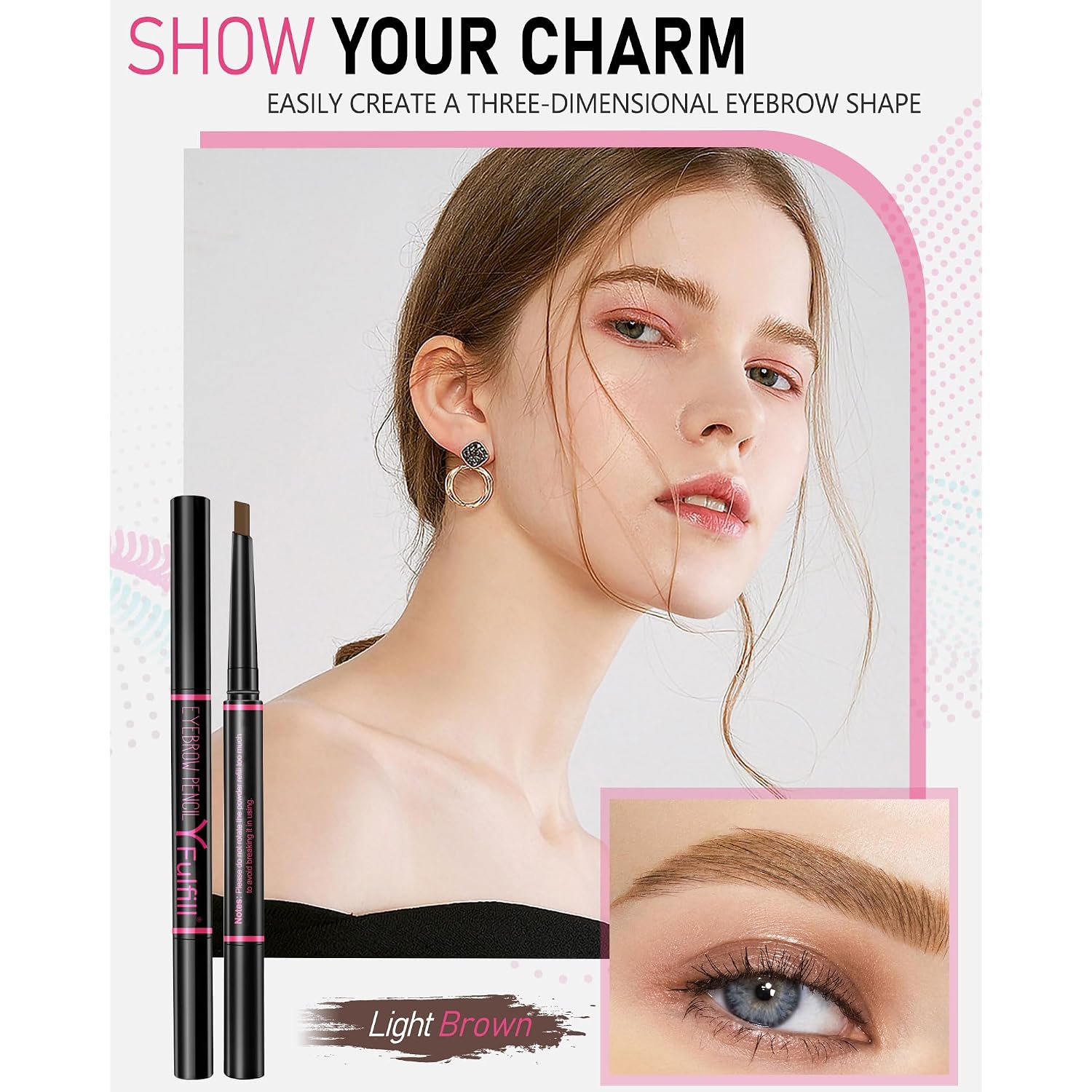 Yfulfill Light Brown Eyebrow Pencil Waterproof For Women - Eye Brow Makeup Pen
