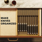 Spaceaid Large Knife Drawer Organizer Bamboo Insert Dock, Kitchen Steak Knives Holder Organizers Block For Drawer In Storage Organization (Large)