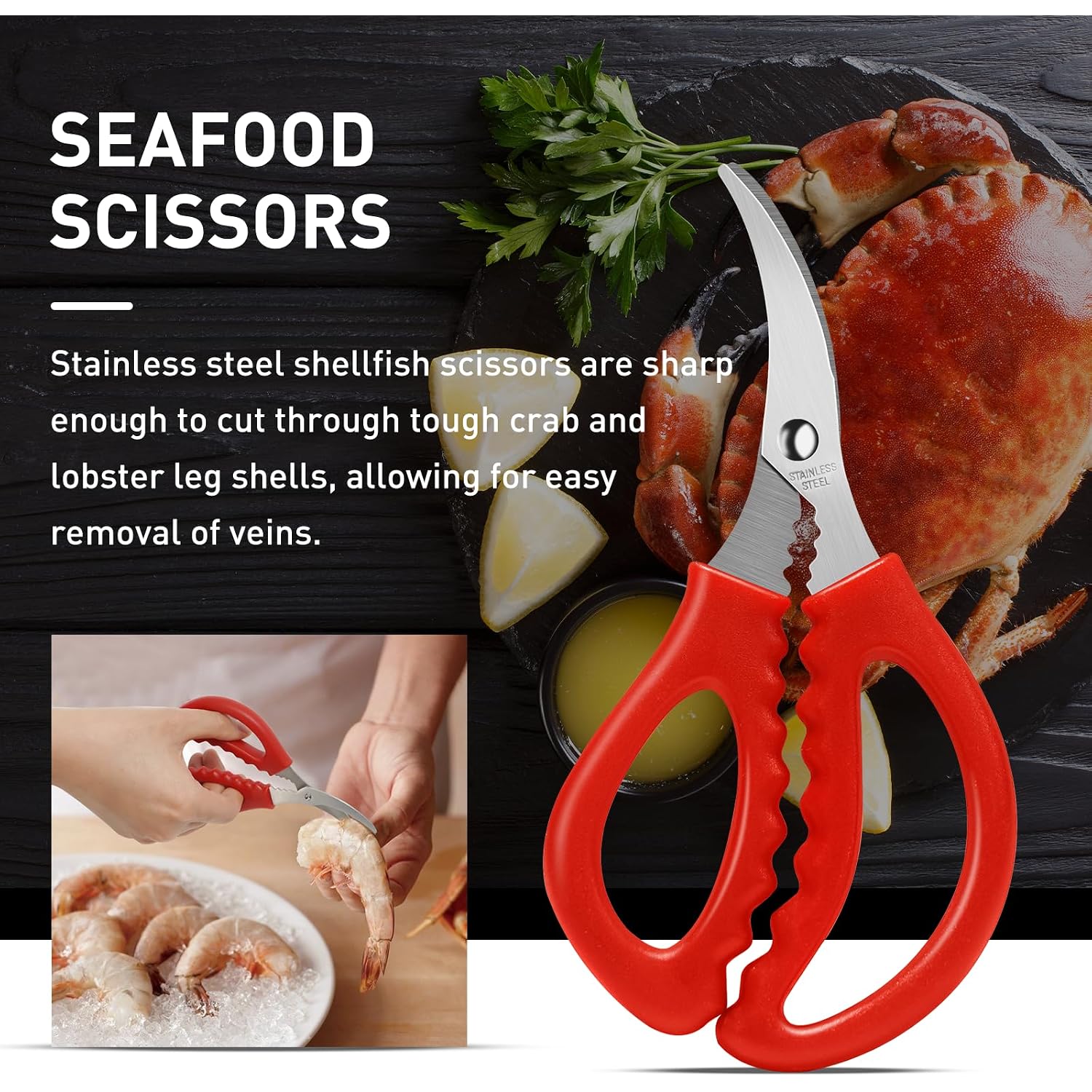 10 Pcs Seafood Tools Set Includes Crab Lobster Crackers, Stainless Steel Crab Forks/Picks, Lobster Shellers And Seafood Scissors, Nut Cracker Set For Crab Leg Crackers Tool