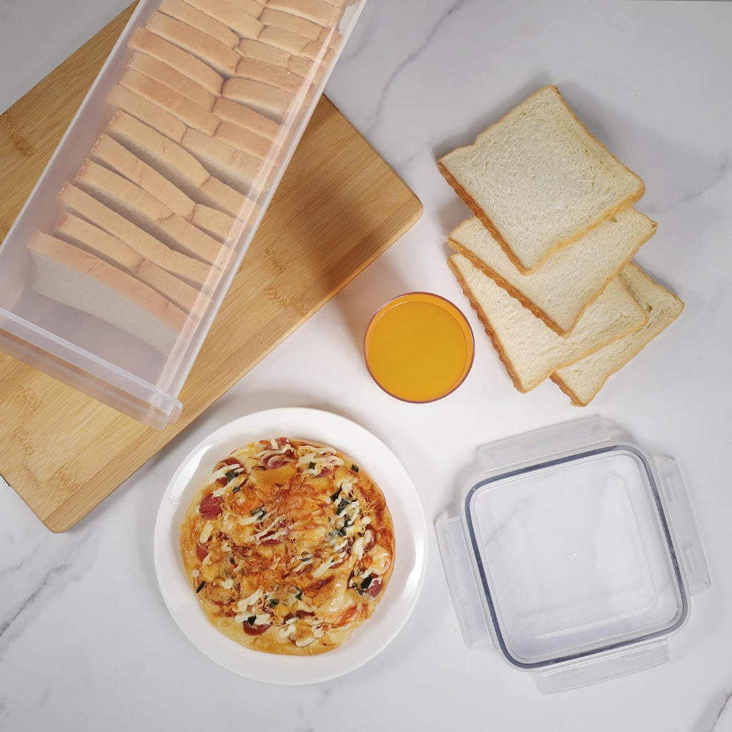 Tiawudi 2 Pack Bread Box, Plastic Bread Container, Bread Storage For Kitchen Counter, Bread Keeper With Airtight Lid, Tall Bread Saver, Sandwich Bread Holder, 5.6 Qt / 5.3L Each