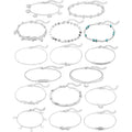 Softones 16Pcs Ankle Bracelets for Women Gold Silver Two Style Chain Beach Anklet Bracelet Jewelry Anklet Set,Adjustable Size