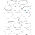 Softones 16Pcs Ankle Bracelets for Women Gold Silver Two Style Chain Beach Anklet Bracelet Jewelry Anklet Set,Adjustable Size