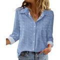 Blouse for Women Dressy Long Sleeve Button Down Shirts Business Casual Outfit Lightweight Solid/Printed Tops