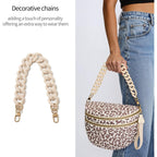 Spacious Checkered Nylon Crossbody Bag Bum Bag Checkered Handbags Wallets With Personalized Chain For Women