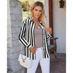 Siliteelon Button Down Shirts For Women Striped Dress Shirts Long Sleeve Casual Collared Office Work Blouses Tops