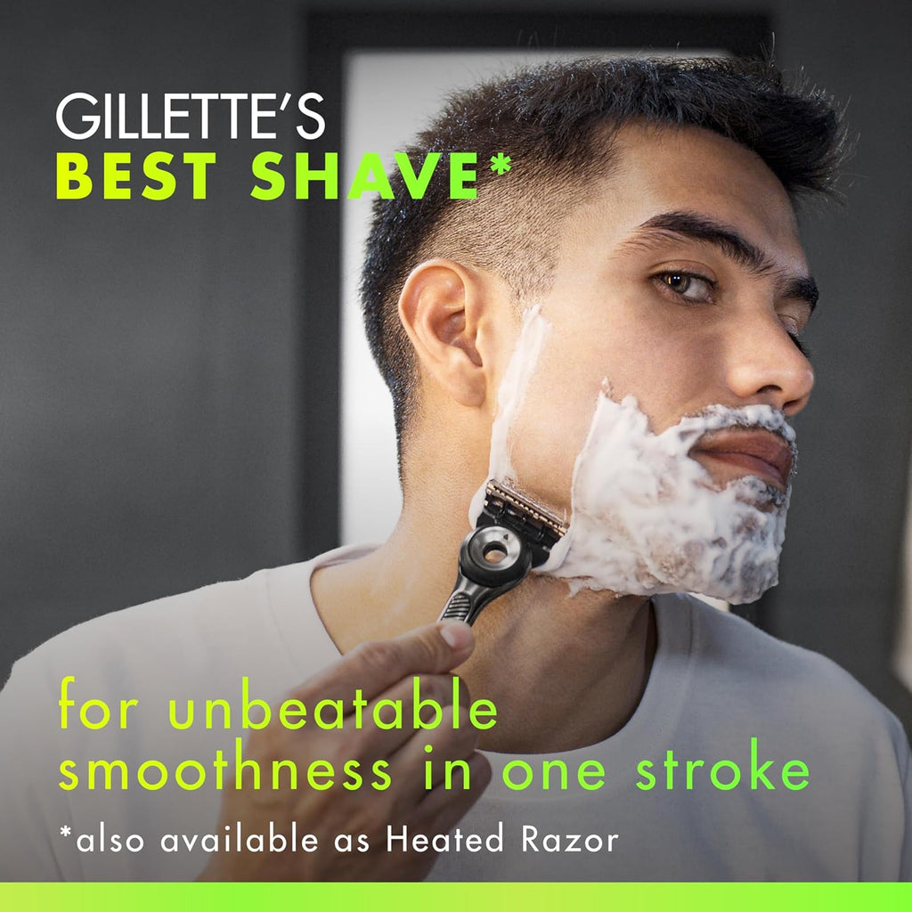 GilletteLabs Men's Shaving Razor with Exfoliating Bar, 1 Handle, 4 Blade Refills, Magnetic Stand