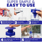2 Fly Traps Outdoor Fly Trap For Patio With 4 Non-Toxic Dissolvable Bait Refills. Reusable Hanging Bug Catcher Killer For All Filth Flies For Outside Bug Control Yard Ranch. Hanging Chains Included.