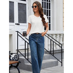 MAGCOMSEN Women's Cotton T Shirt V-Neck Short Sleeve Shirt Classic-Fit Casual Breathable Tee Summer Basic Tops