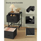 Songmics Bellah Collection - Night Stand With 2 Drawers, Bedside Table, Side End Table, Nightstand For Bedroom, Modern, Ink Black And Ebony Black Ulgs312B01S