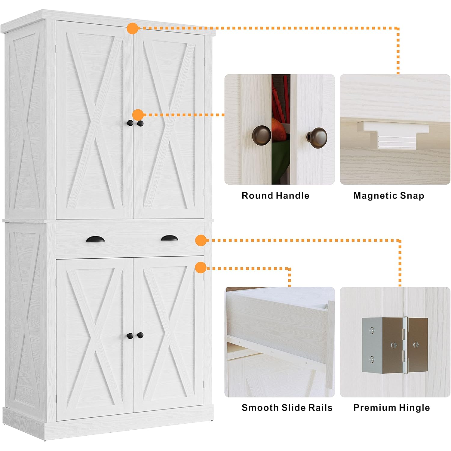 Ironck Storage Cabinet With Drawers And Doors For Living Room And Entryway | Open Shelves, Adjustable Shelves, Organized Essentials