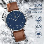 Ben Nevis Watch, Mens Watch, Minimalist Fashion Simple Wrist Watch Analog Date With Leather Strap