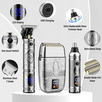 Professional Hair Trimmer Hair Clippers For Men, Nose Hair Trimmer Shaver Set,Cordless T-Blade Beard Trimmer Barber Clippers,Electric Razor Foil Shavers For Men Haircut Grooming Kit(Silver)