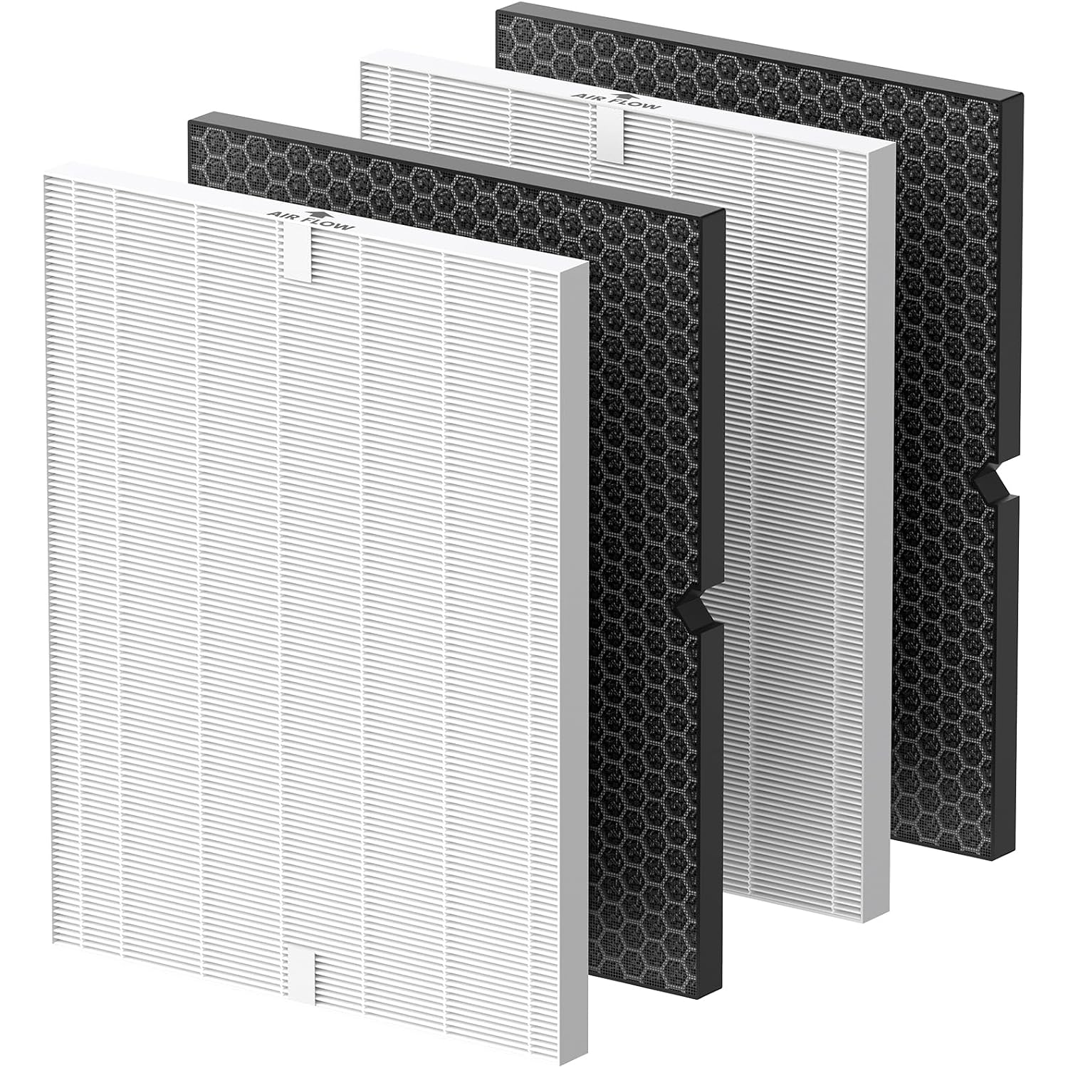 Smilyan 2 Sets 116130 Hepa Replacement Filter H For Winix 5500-2 Plasmawave Air Purifier And Models Am80, Includes 2 Pack Ture Hepa Filters + 2 Pack Activated Carbon Pre-Filters