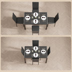 Bealife Kitchen Dining Table Set For 4, Tempered Glass 5 Piece - Black | Pu Leather Modern Dining Room Furniture, Space Saving Table And Chairs Set For Home, Kitchen, Living Room, Dining Room