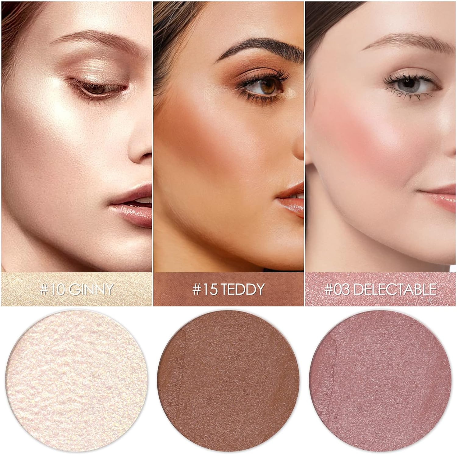 3 Pcs Neutral Contour Stick Set,Professional Makeup Kit For All Skin | Falocutus Cream Blush & Highlighter Bronzer Pen,Long Lasting & Smooth Natural Face Contouring Illuminator