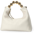 Doris&Jacky Small Top Handle Clutch Purse For Women, Designer Evening Bag With Pearl Tote Handle And Chain Strap
