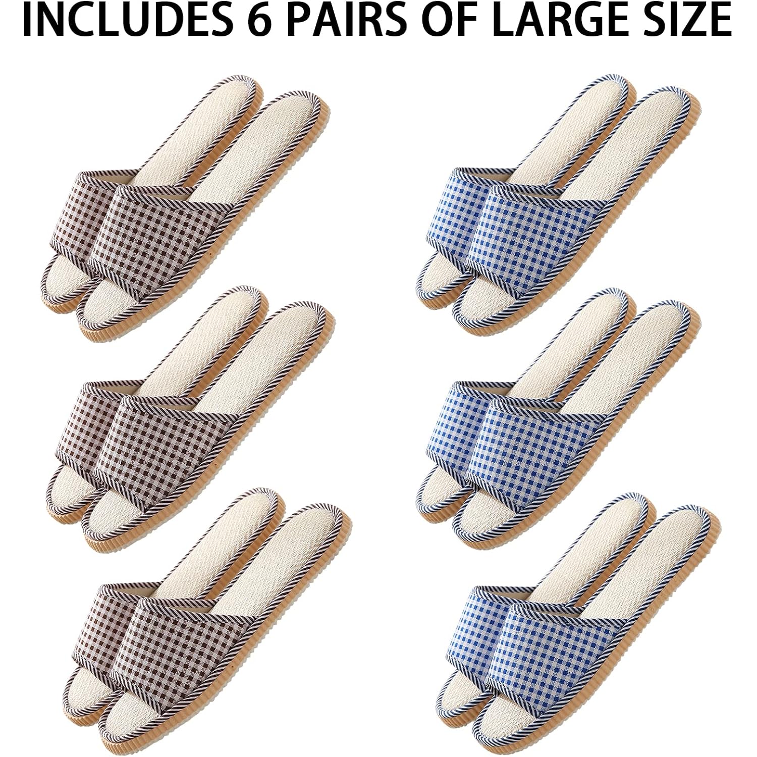 10 Pairs Washable House Slippers for Guests,Disposable Slippers for Guests,Breathable Open Toe Indoor Slipper,Spa Slipper for Guests,Home,Bedroom,Hotel,Travel,Unisex Universal Size(6 Large Size+4