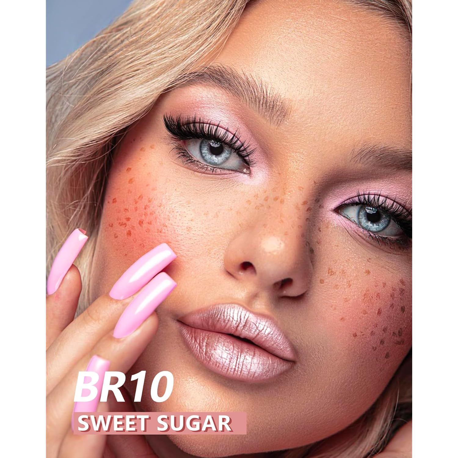 MAKI YIKA Metallic Pink Lipstick for Women Nude Lipsticks for Mother Long Lasting Shine Glitter Lipstick No Smudge No Transfer Liquid Lip Gloss (BR010 Sweet Sugar)