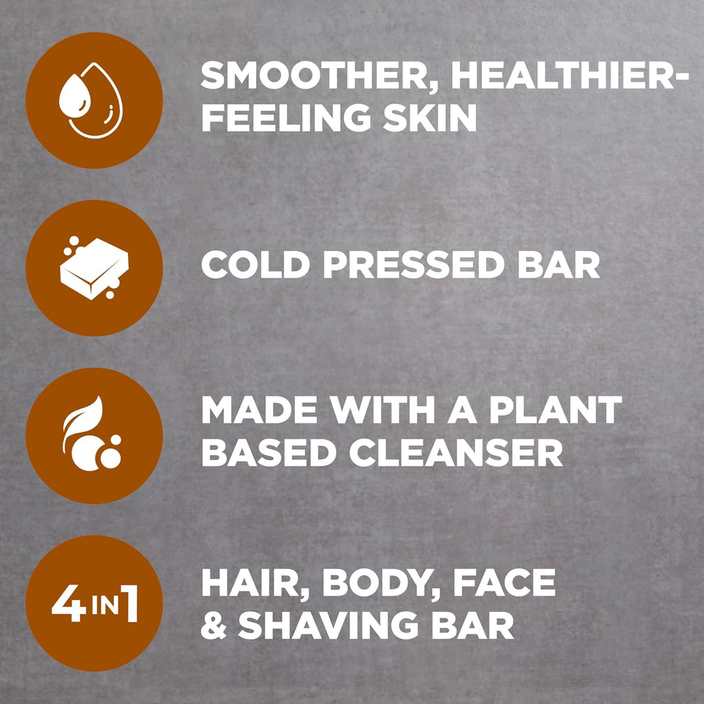 Dove Men+Care Cleansing Bar Soap Sandalwood + Cardamom Oil 4 Bars To Rebuild Skin In The Shower, A 4In1 Hair, Body, Face & Shaving Bar With Plant-Based Cleanser And Natural Oils 5 Oz