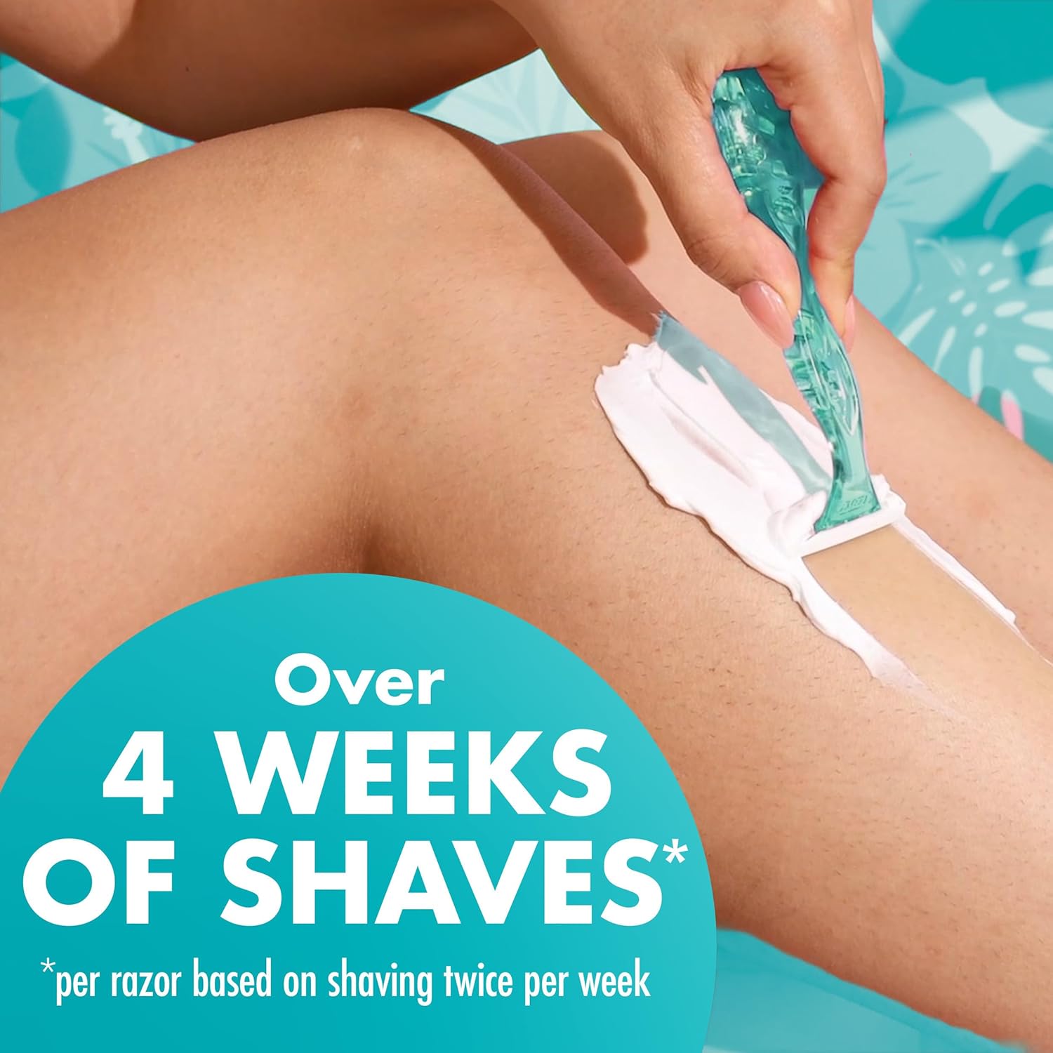 BIC Soleil 3 Simply Women's Disposable 3-Blade Razors, Moisture Strip and Floral Handles for Smooth Summer Shaves, 5-Pack