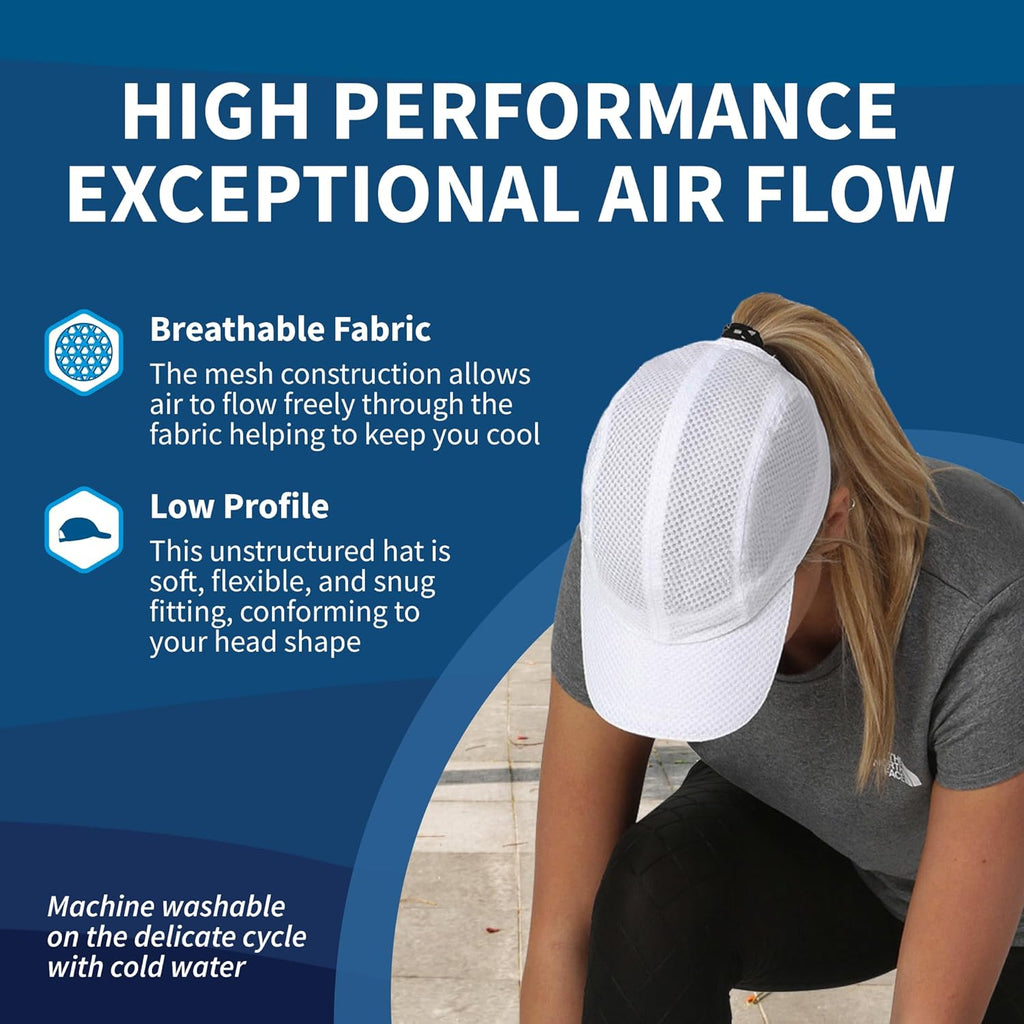TrailHeads Women's Race Day Performance Running Cap, Lightweight & Quick Drying Mesh Sports Hat with Reflective Trim