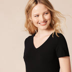 Women's Regular-Fit Short-Sleeve T-Shirt (Crewneck and V-Neck Options), Multipacks
