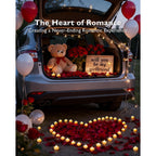 Amagic 1000 Pieces Artificial Rose Petals With 12 Heart Led Tea Lights Candles Kit, Rose Petals And Candles Set For Proposal, Anniversary, Valentine'S Day, Special Romantic Night, Wedding Table Decor