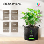 Vivosun 5-Pack 5 Gallon Grow Bags Heavy Duty 300G Thickened Nonwoven Plant Fabric Pots With Handles