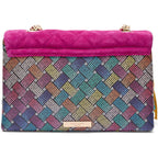 KURT GEIGER LONDON Kensington Leather Fringe Shoulder Bag | Double chain strap, Magnetic closure, Bead accent