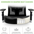 Big And Tall Office Chair 700Lbs With Ergonomic W Wide Thick Seat Cushion, Oversized Mesh Desk Chair With Adjustable Lumbar Support, Computer Chair With Upgraded 4D Armrests