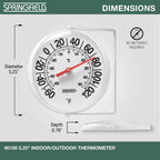 Springfield Big And Bold Thermometer With Mounting Bracket, Indoor Outdoor Thermometer, Easy To Read Numbers For Patio, Pool, And Indoor Areas, 5.25-Inch, White