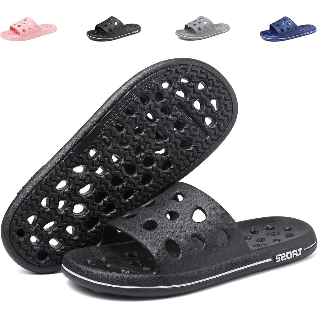 Finleeo Shower Sandals With Drainage Holes - Quick Drying Bathroom & Gym Slippers For Men And Women