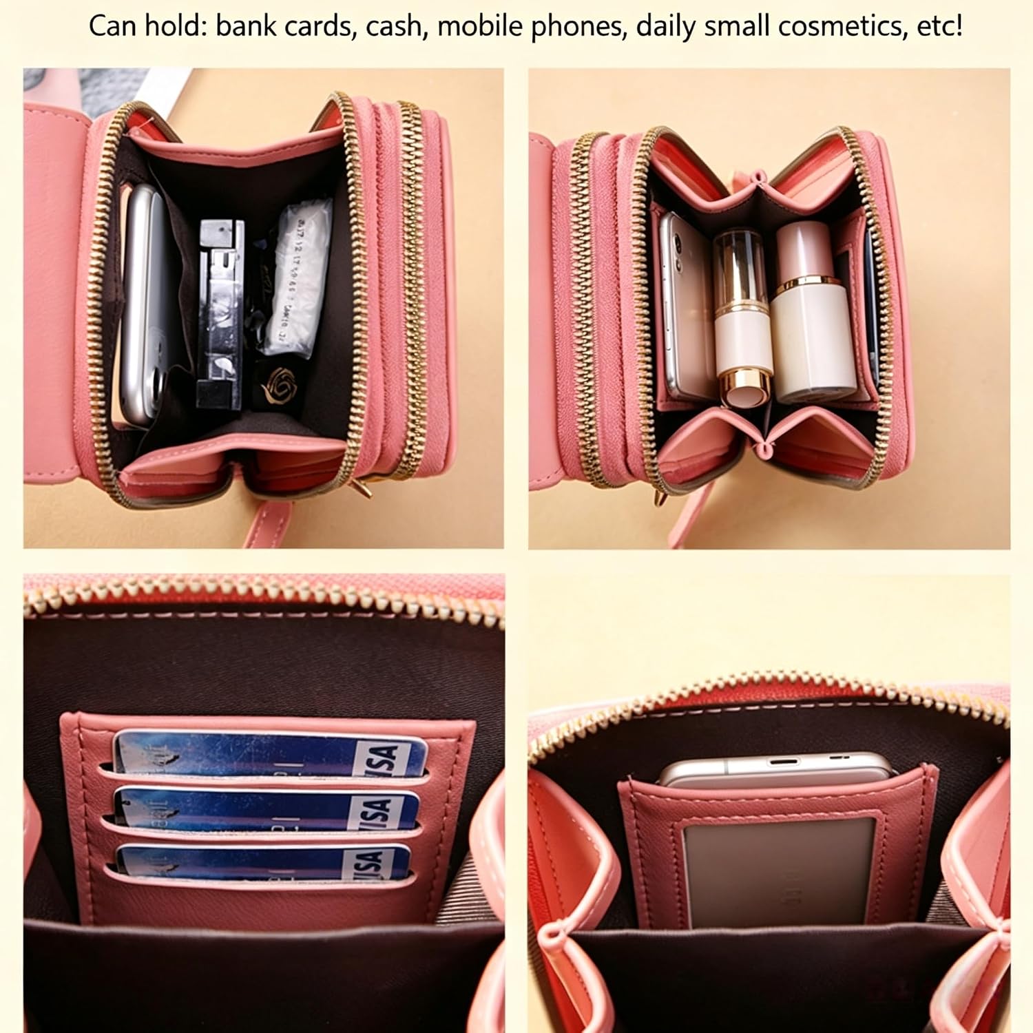 Touchscreen Phone Crossbody Bags For Women,Anti-Theft Pu Leather Messenger Bag,Rfid Blocking Small Mobile Phone Purse Wallet