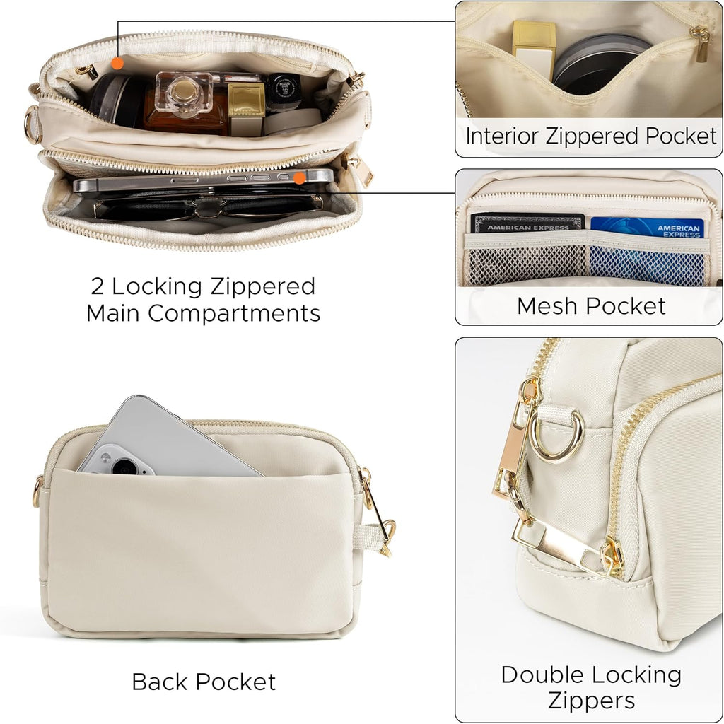 Joryin Anti Theft Crossbody Bag for Women, Slash-resistant RFID Blocking Travel Purses, Small Shoulder Bag Handbag, Nylon