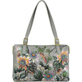 Anuschka Women’S Hand-Painted Genuine Leather Expandable Shopper Tote - Floral Passion