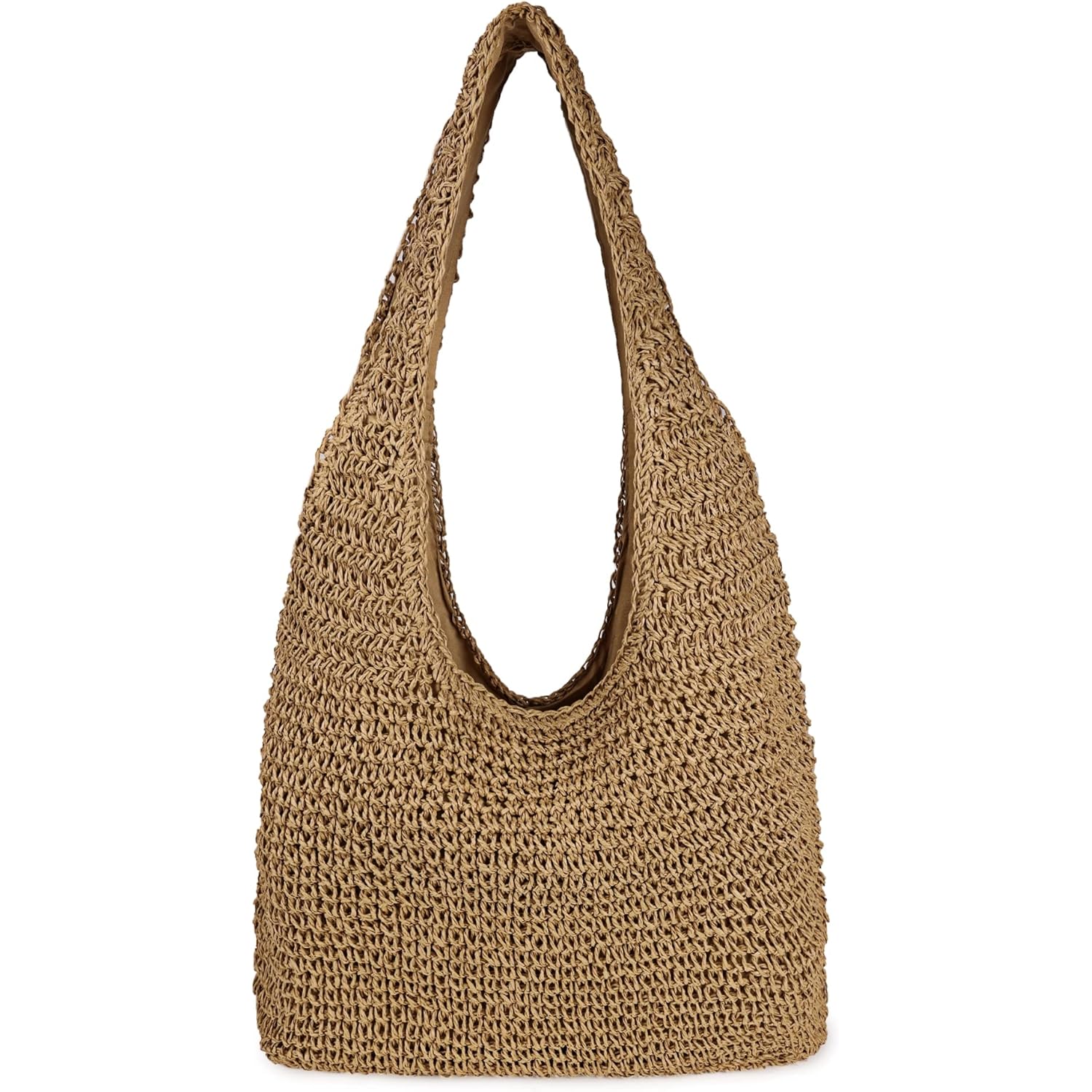 Women Large Straw Beach Bag Handmade Woven Shoulder Bags Hobo Tote Handbag Purse for Summer