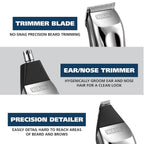 Wahl USA Rechargeable Lithium Ion All in One Beard Trimmer for Men with Detail and Ear & Nose Hair Trimmer Attachment – Model 9854-600B