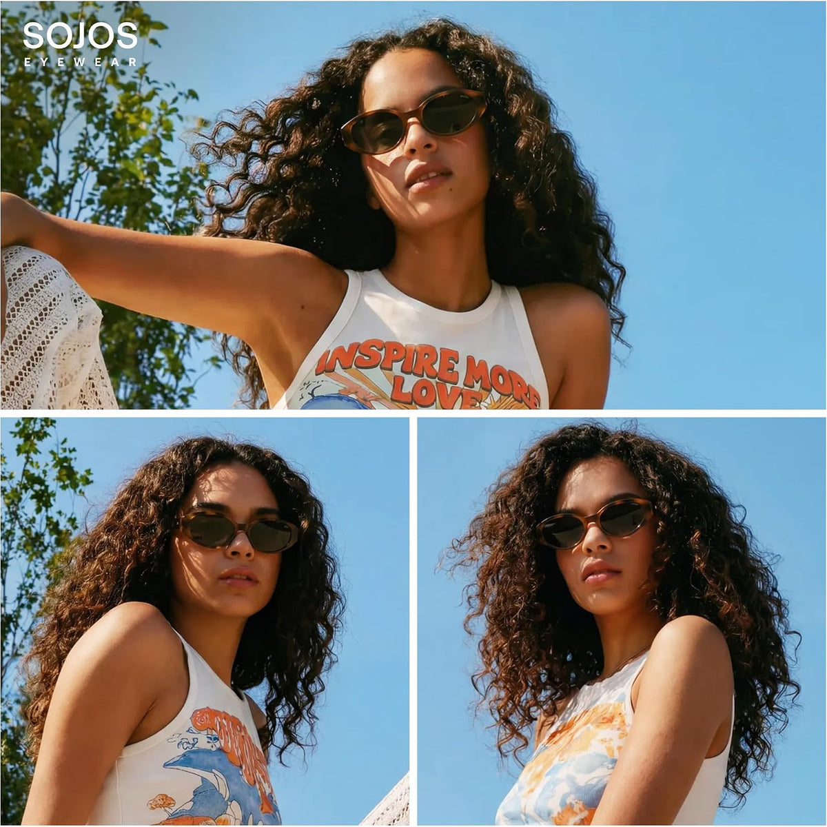 Sojos Retro Oval Polarized Sunglasses For Women Cat Eye Shades Sj2608 | Retro Cat-Eye Style Vintage Look, Perfect For Travel, Shopping, Beach, Driving. Uv400 Protection. Lightweight And Comfortable