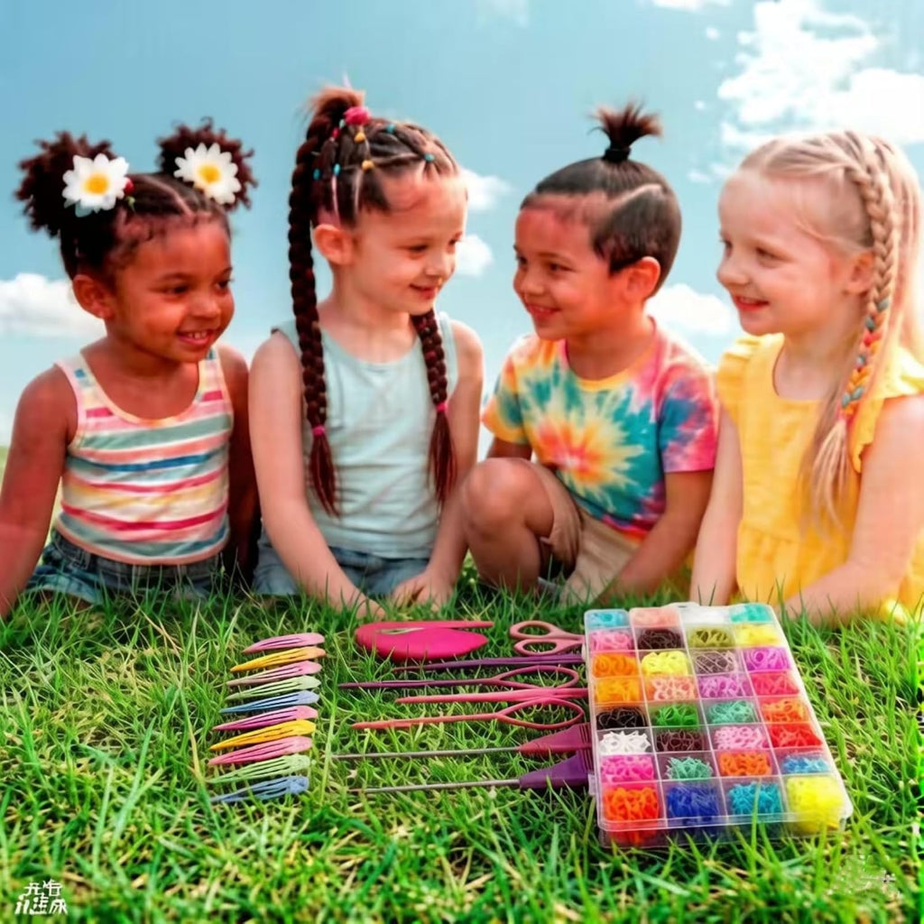 Aigee Small Hair Rubber Bands, 2000 Pcs In 32 Colors With 18 Styling Tools,Including Rat Tail Comb, Topsy Tail Tools, Snap Clips, And Elastic Cutter, Mini Elastic Hair Ties For Baby,Toddlers, Kids