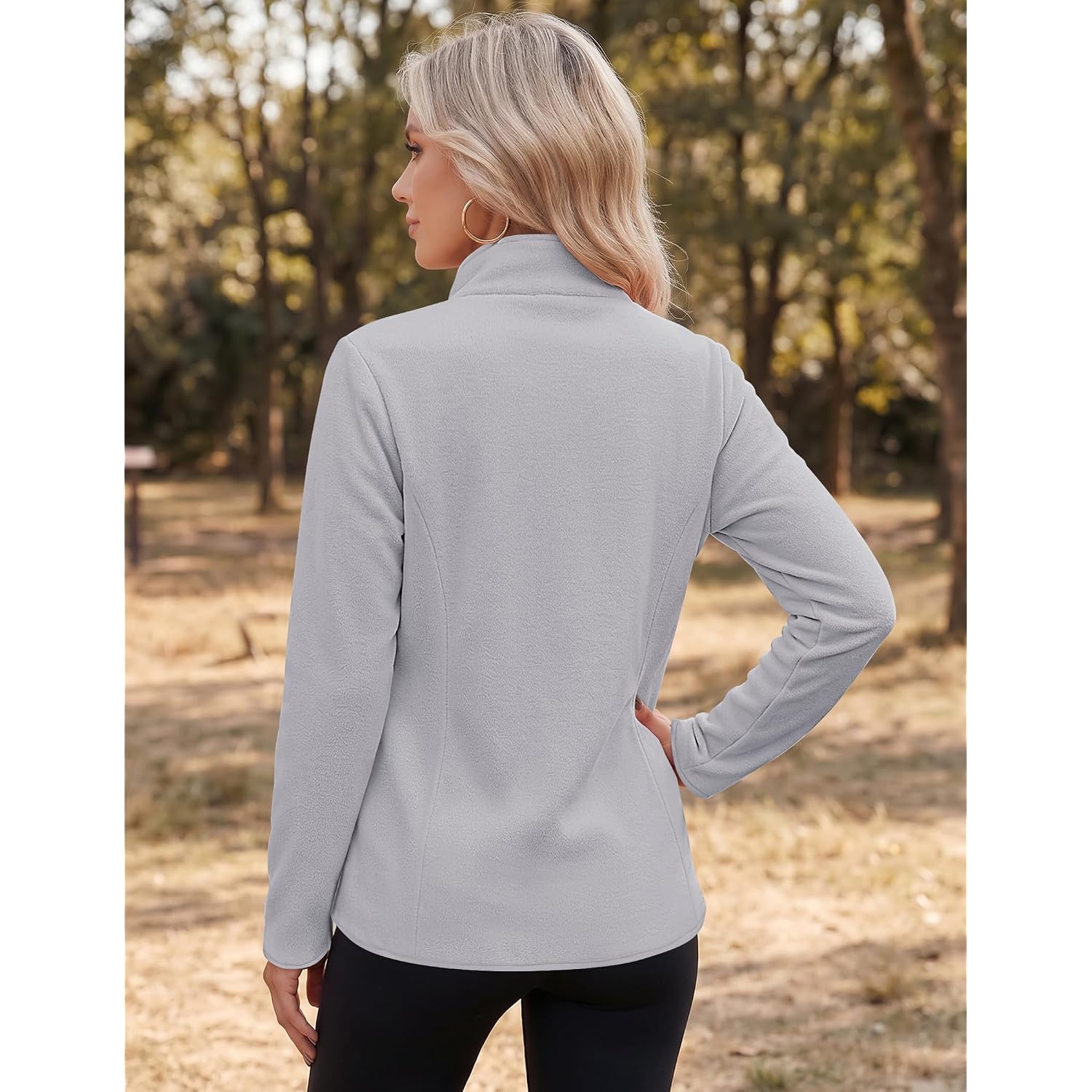 Zeagoo Fleece Jacket For Women Lightweight Full Zip Up Coat With Pockets | Long Sleeve Fleece Jackets Fall Outwear Outfits Hiking Athletic Clothes Warm Winter Clothes