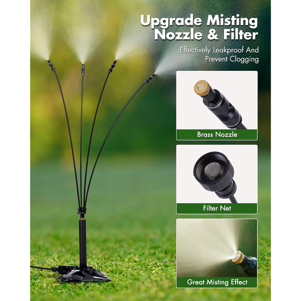 Rafow Standing Misters For Outside Patio Portable Misting System For Cooling Outdoor 26.5 Ft Stand Mist Line Water Sprinklers Patio Mister For Garden Backyard Bbq Party Pool Beach